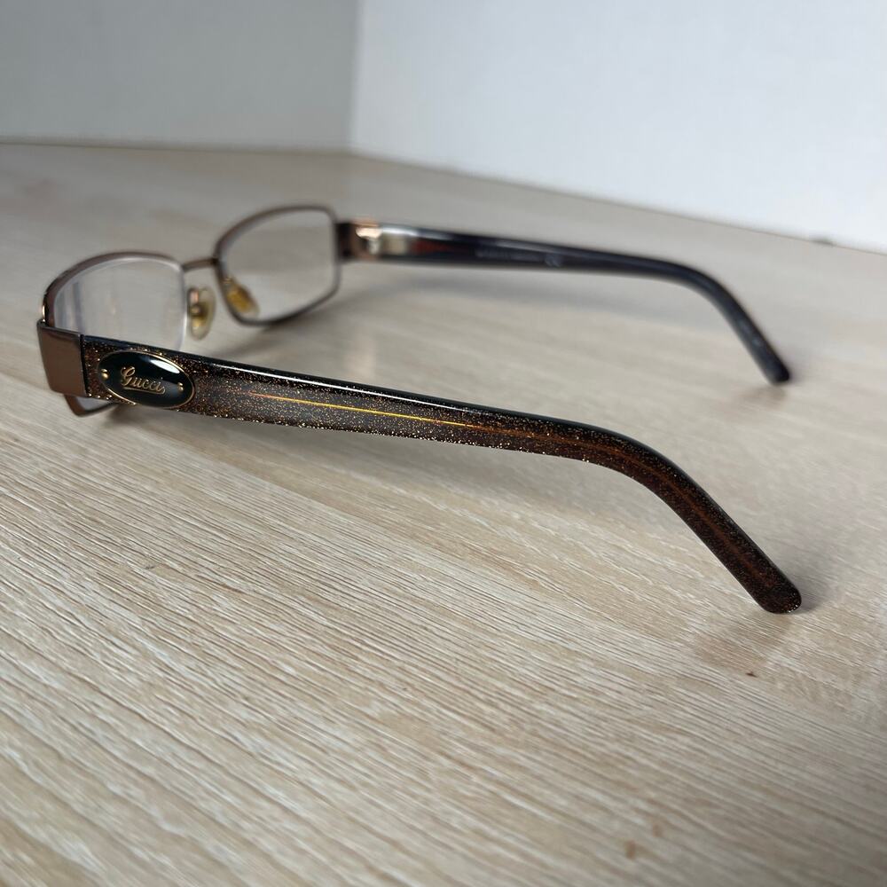 Gucci GG2777 CCI Eyeglasses Brown Glitter Rectangular 54-16-130 - Picture 7 of 9